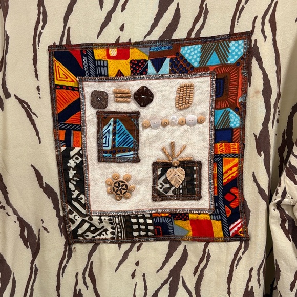 Vintage Surya Brown and Cream Artsy Jacket - Picture 6 of 8